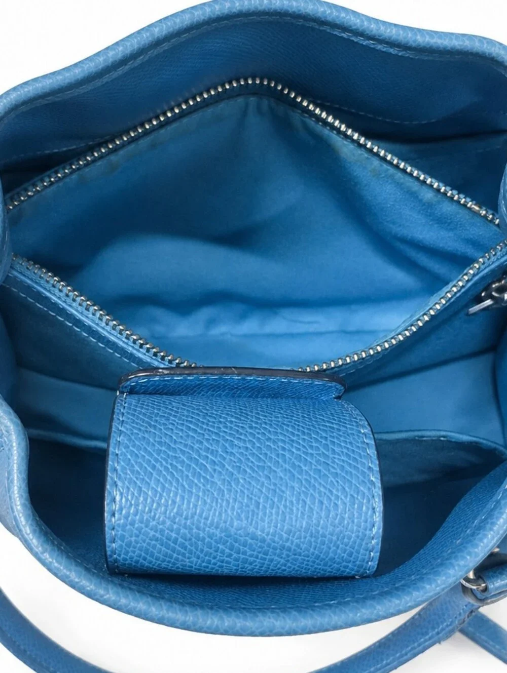 COACH Margot Blue Pebbled Leather Crossbody/Satchel